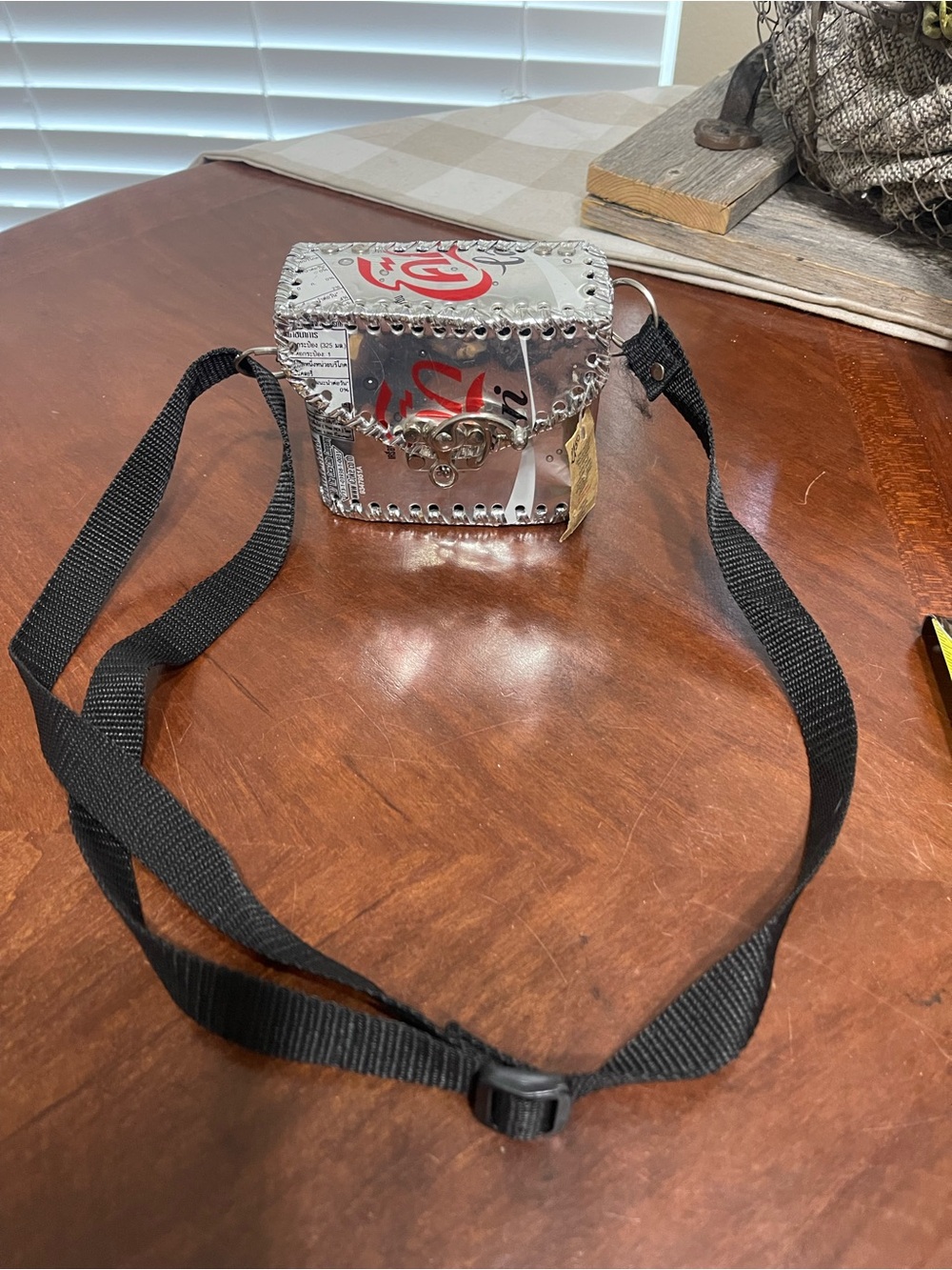 Vintage Handmade Coca Cola Can Aluminum Crossbody